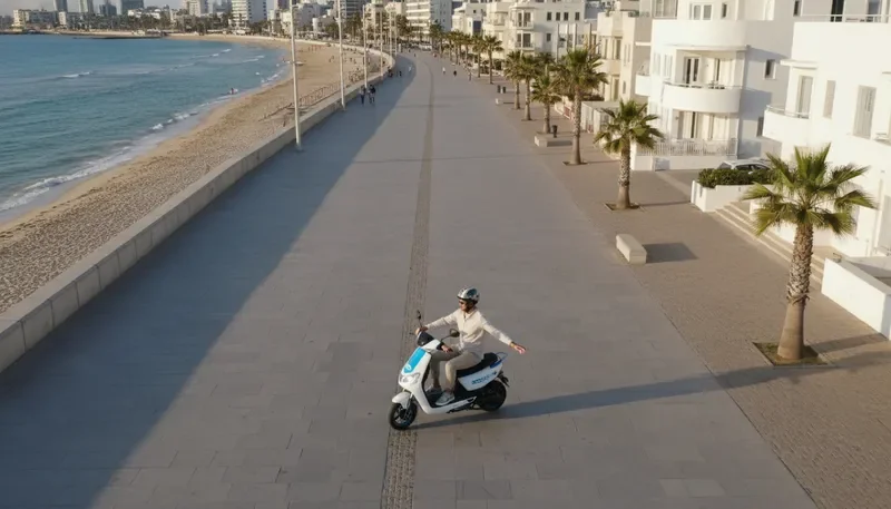 רכיבה חופשית על קורקינט איזיבייק לאורך הטיילת